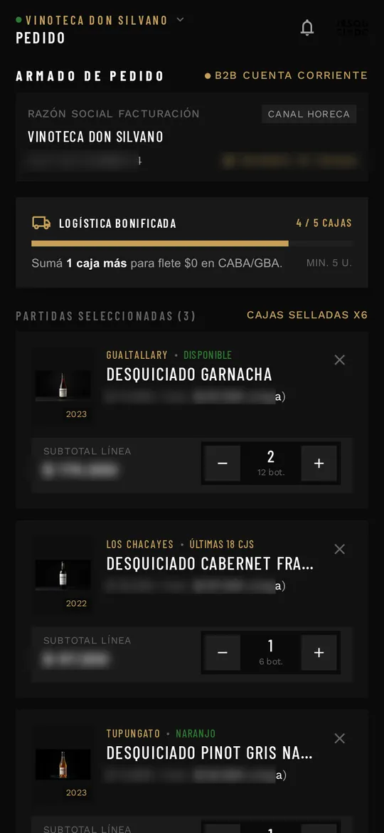 Armado de pedido — Desquiciado