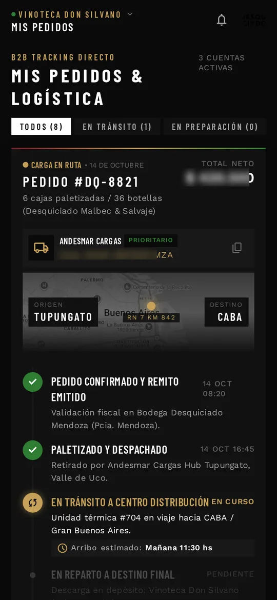Seguimiento de envíos — Desquiciado